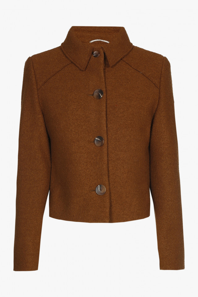 Short brown woollen jacket