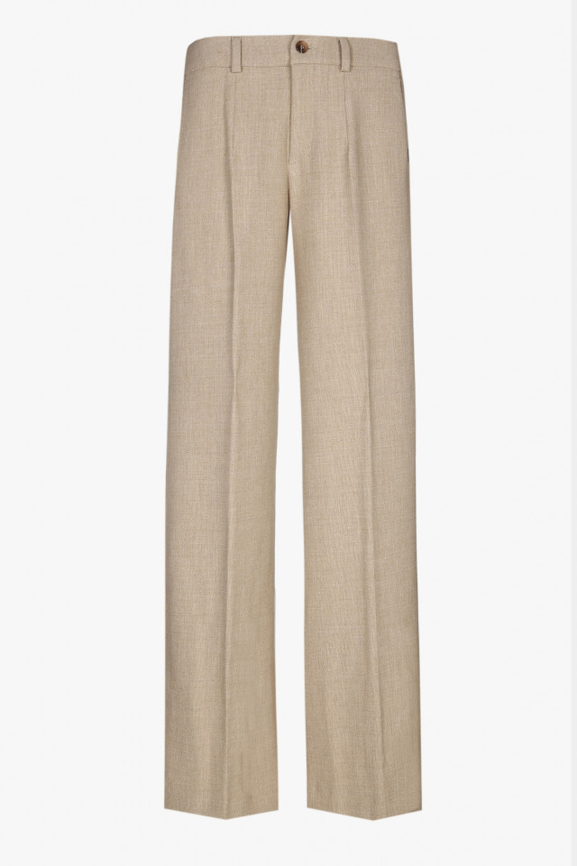 Loose-fit beige trousers