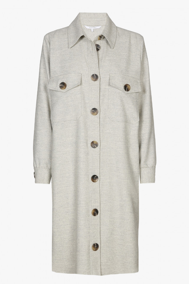 Robe-chemise en laine grise