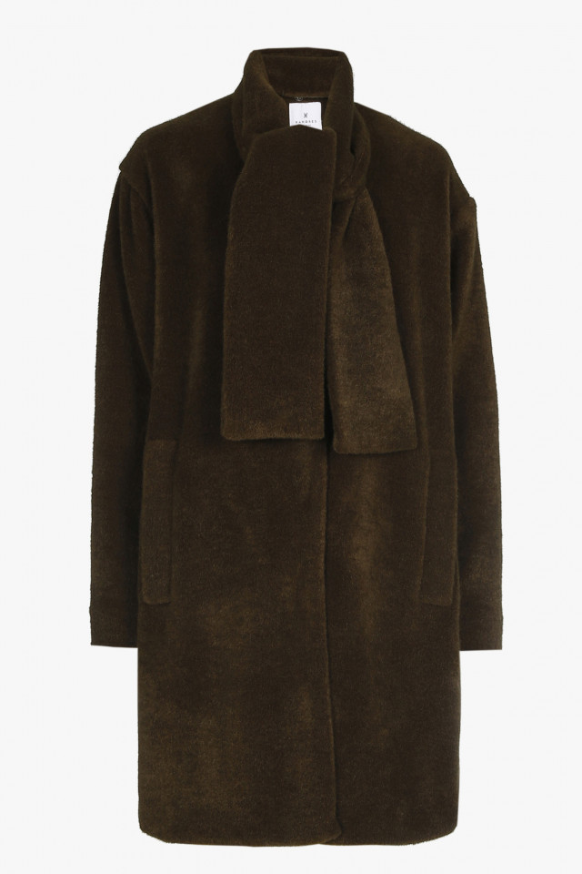 Medium length khaki coat