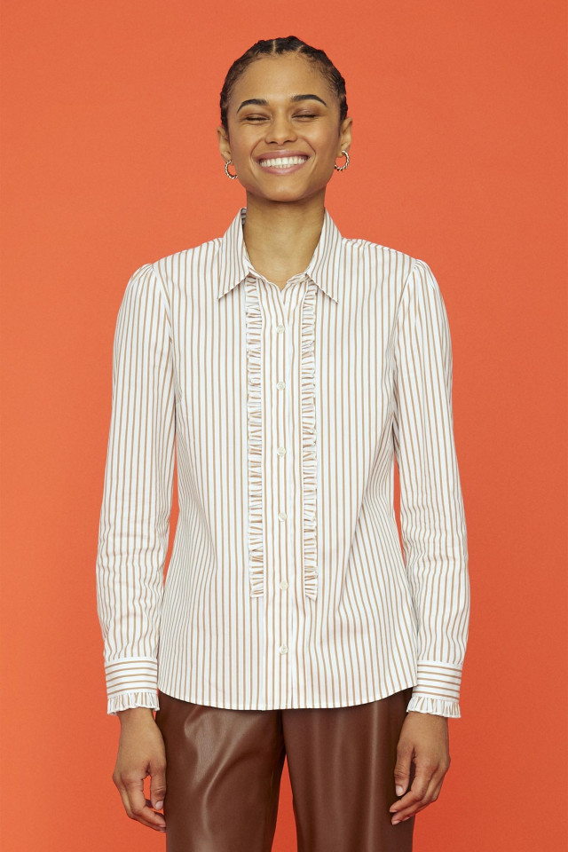 White-brown striped shirt 