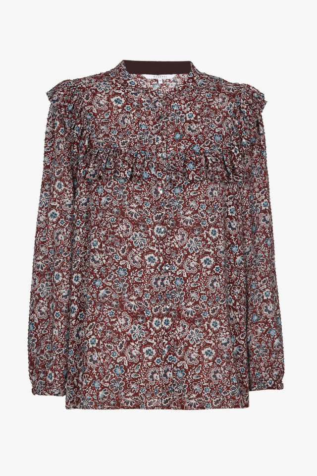 Brown blouse with floral print