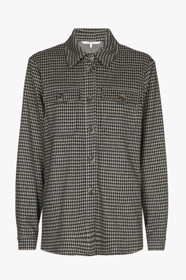 Checked shirt in black, grey and light pink