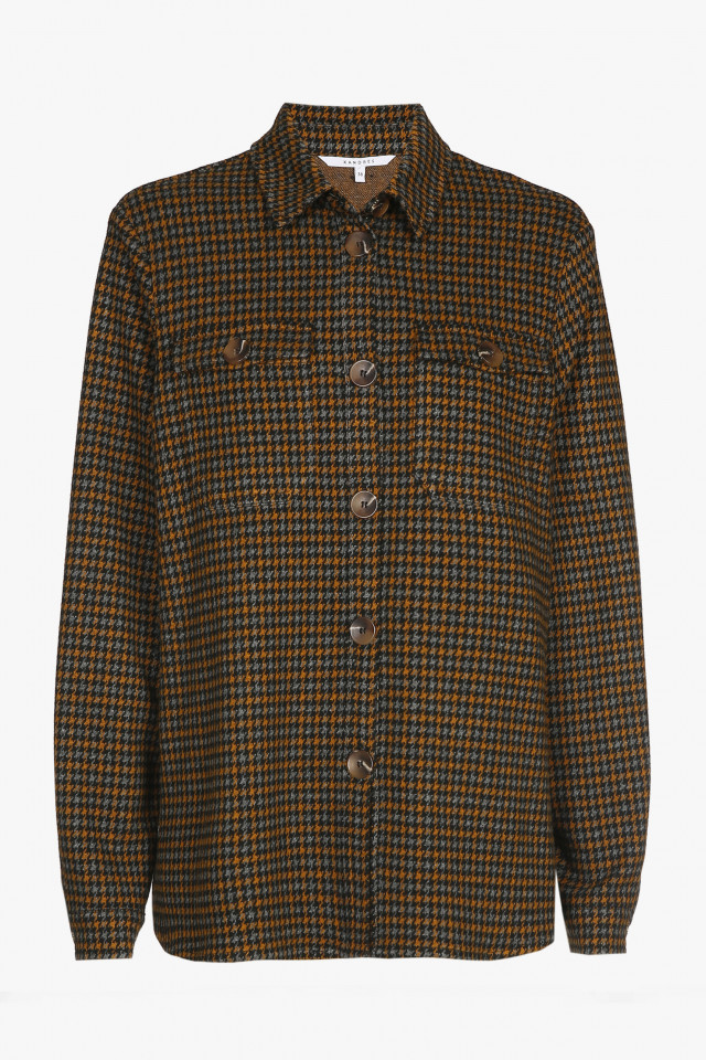 Checked shirt in black, grey and ochre