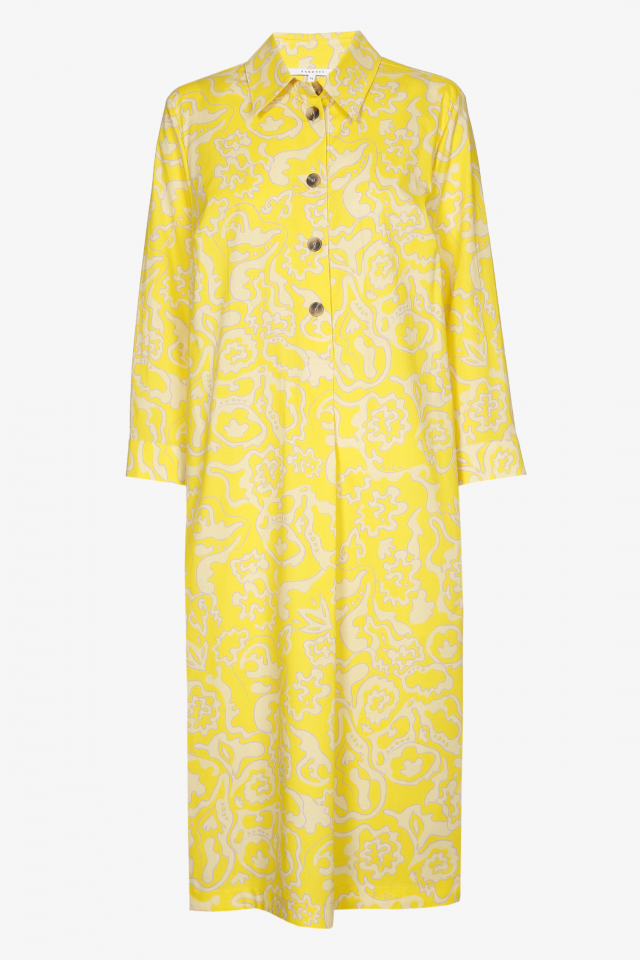Gele jurk met print
