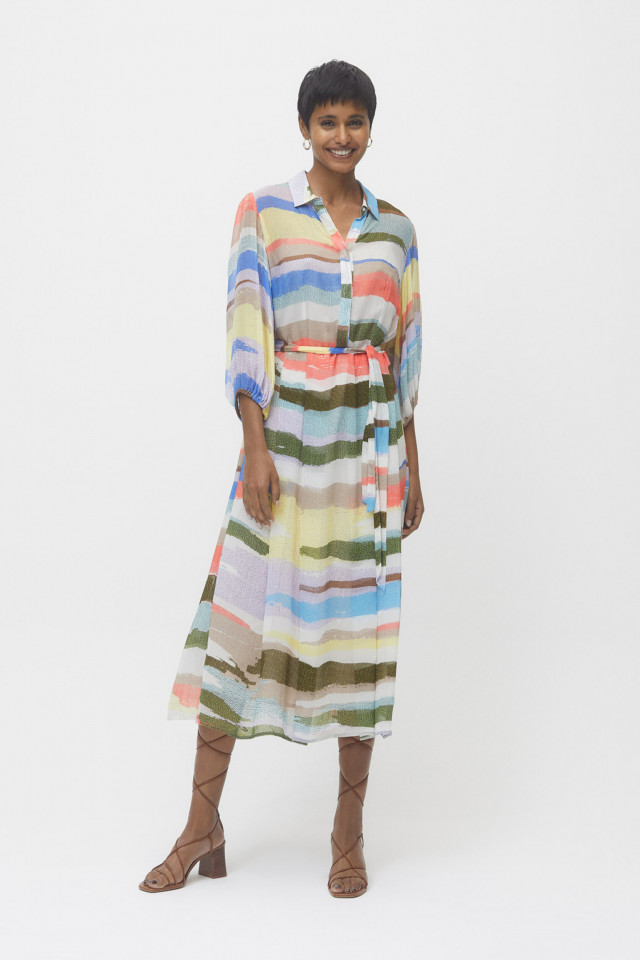 Summer dress with colourful stripes