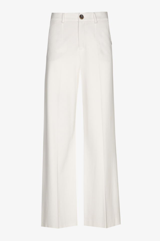Pantalon large blanc à pli marqué