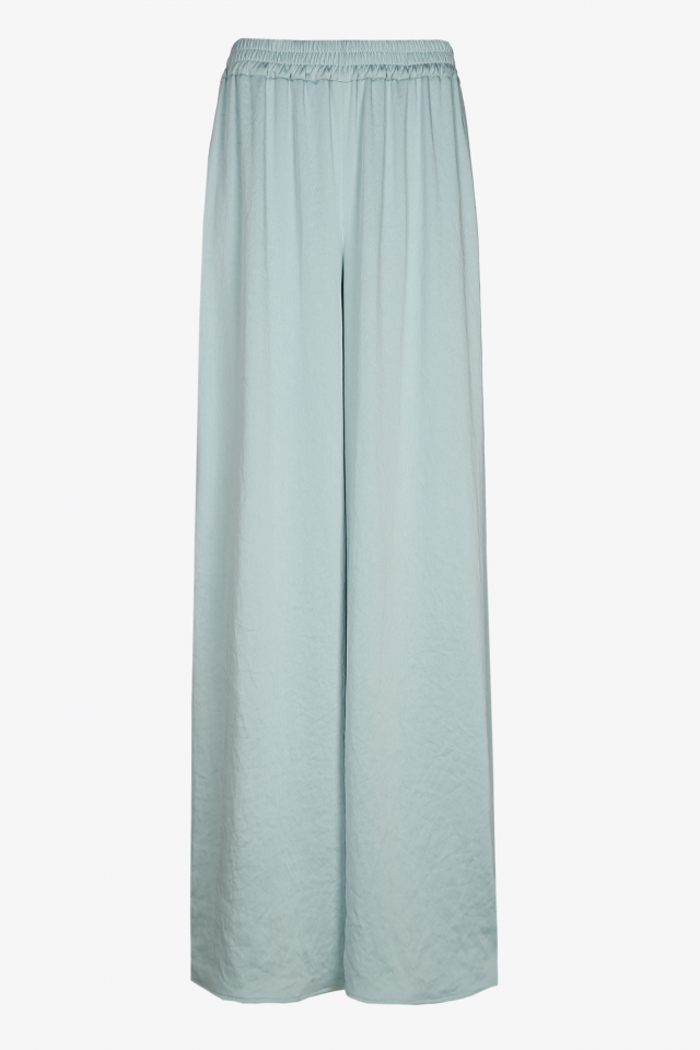 Pantalon bleu clair à coupe large et à taille élastique