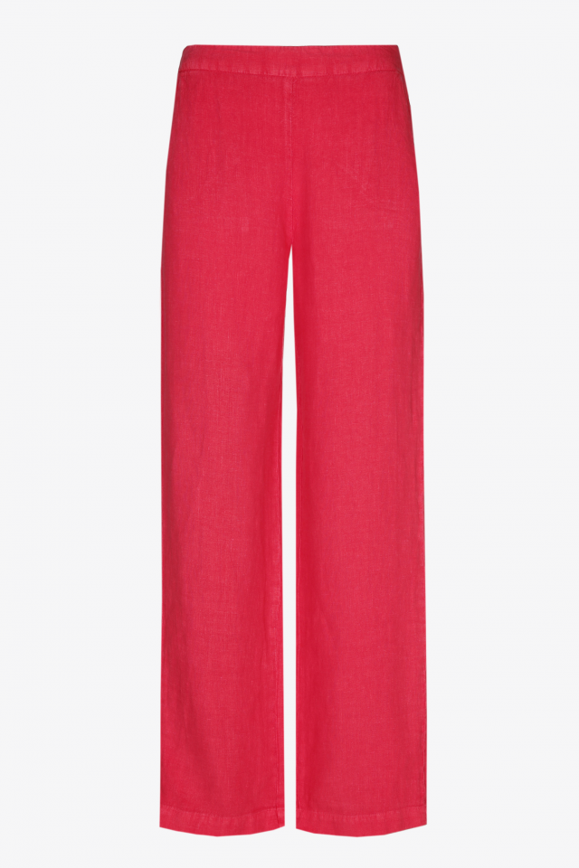 Pantalon rouge en lin