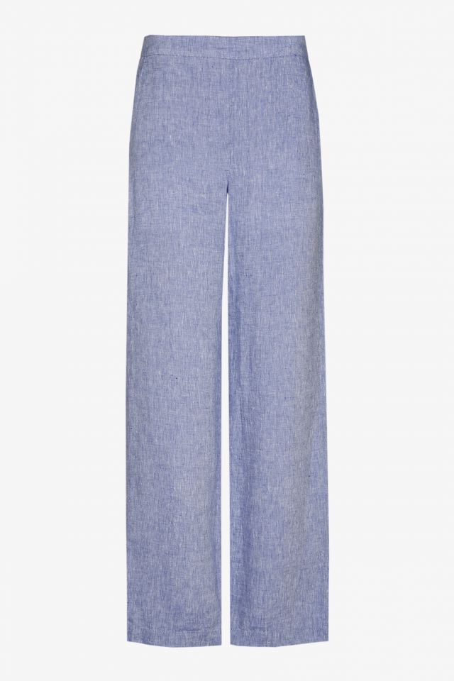 Pantalon en lin bleu