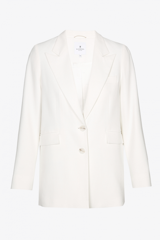 Witte blazer in linnenmix
