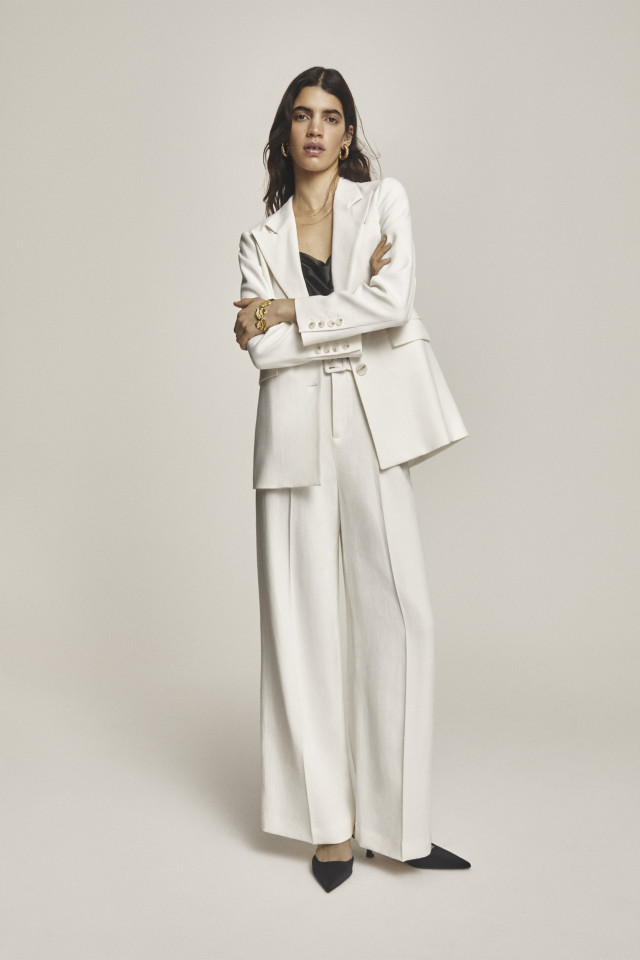 Witte blazer in linnenmix