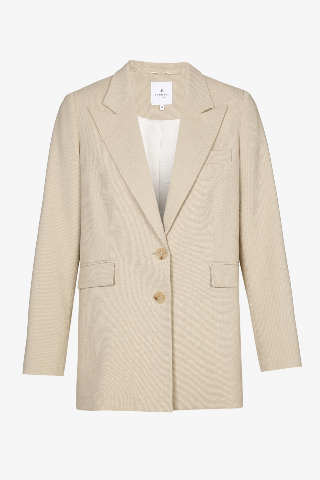 Beige blazer in linnenmix