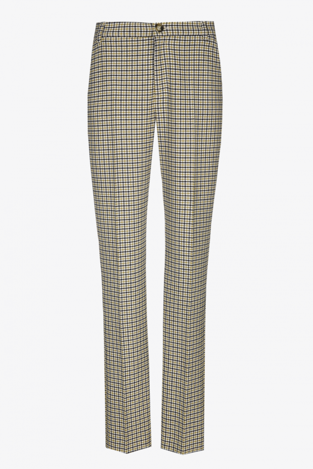 Checked trousers in wool blend