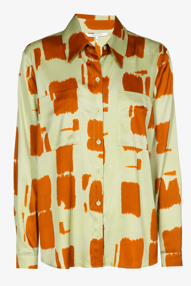 Blouse with block print