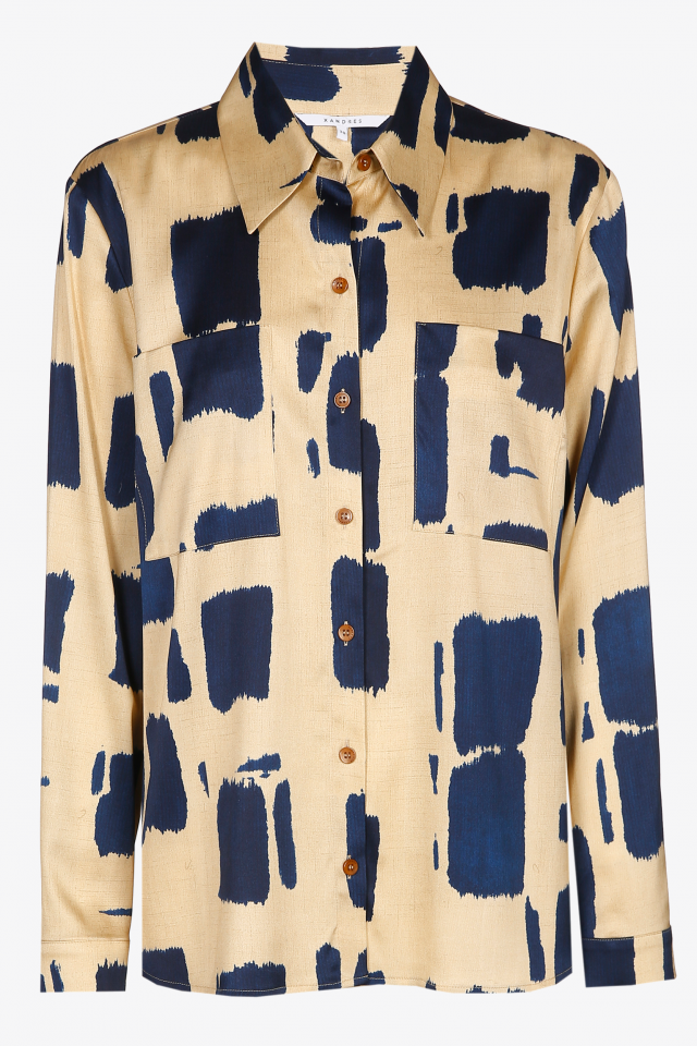 Blouse with block print