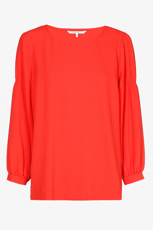 Blouse with round neck
