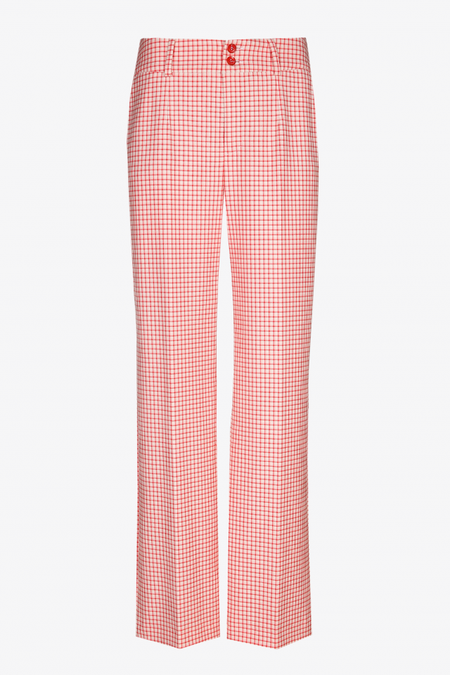 Pantalon à jambes larges arborant un pli marqué
