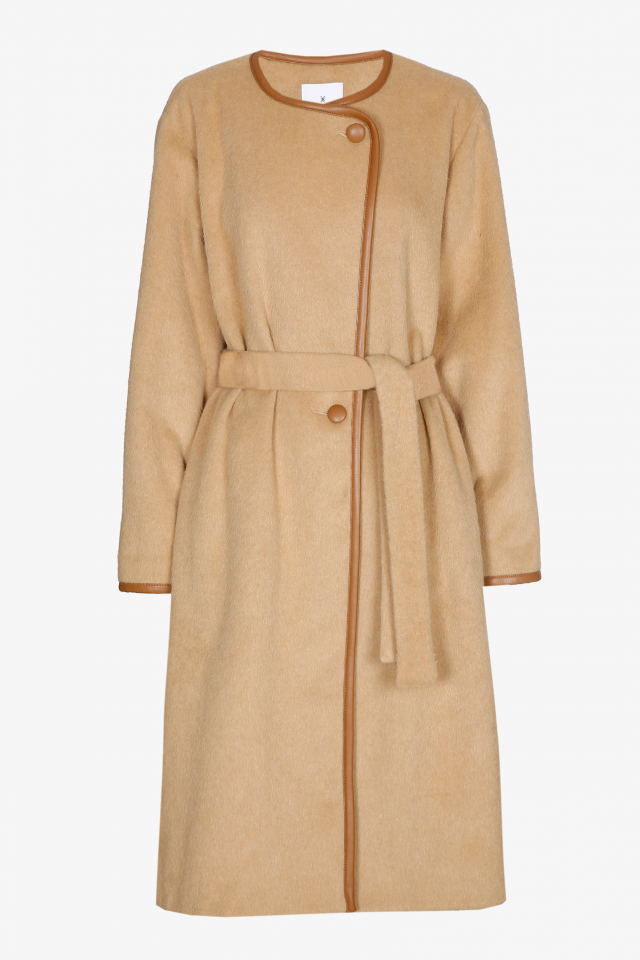 Long wool blend coat