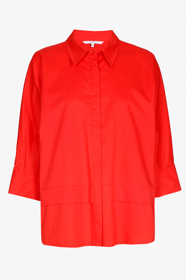 Oversized blouse met hemdkraag