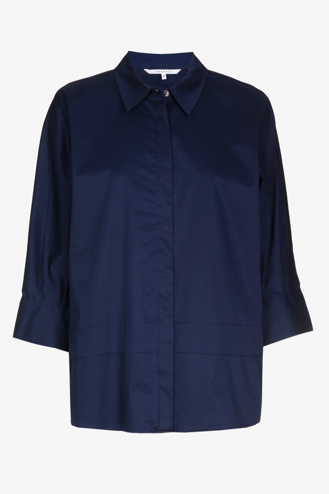 Oversized blouse met hemdkraag