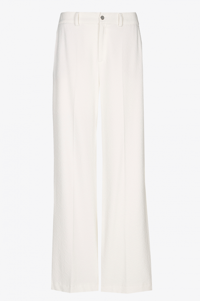 Pleated trousers with straight legs