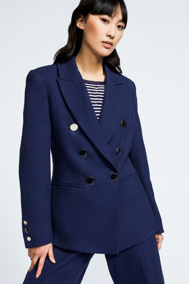 Blazer with double row of buttons