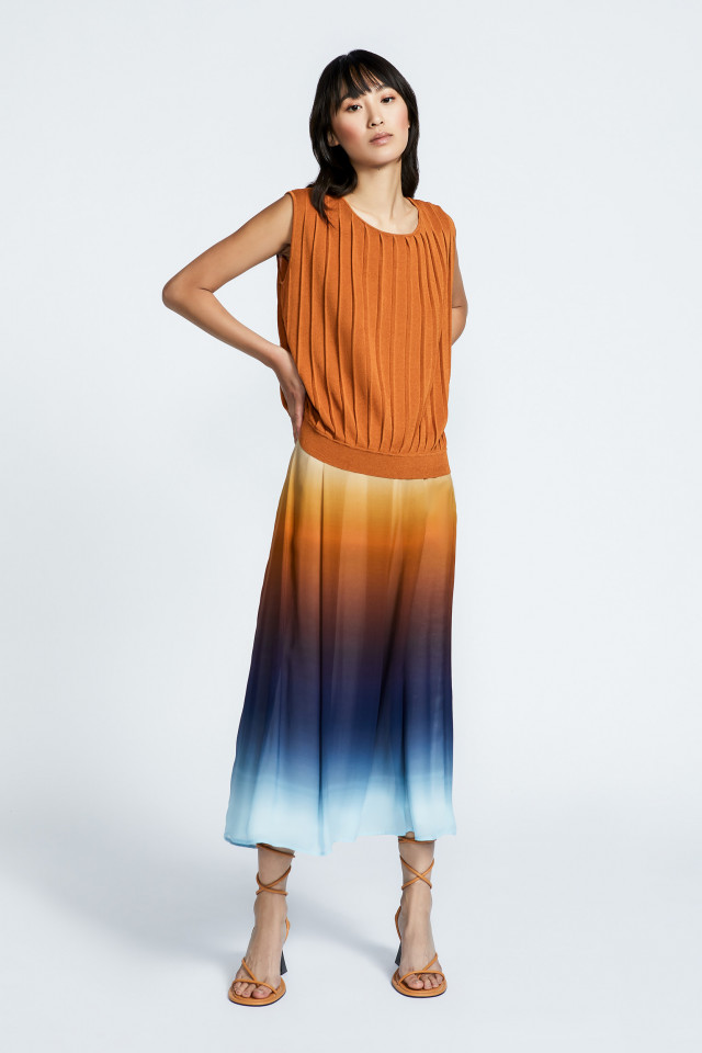 Maxi skirt with gradient