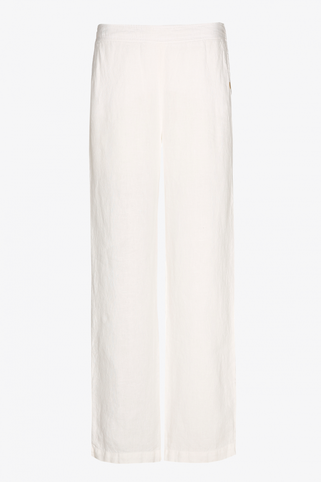 Linen trousers with wide legs