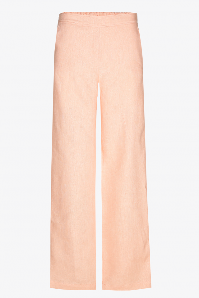 Linen trousers with wide legs