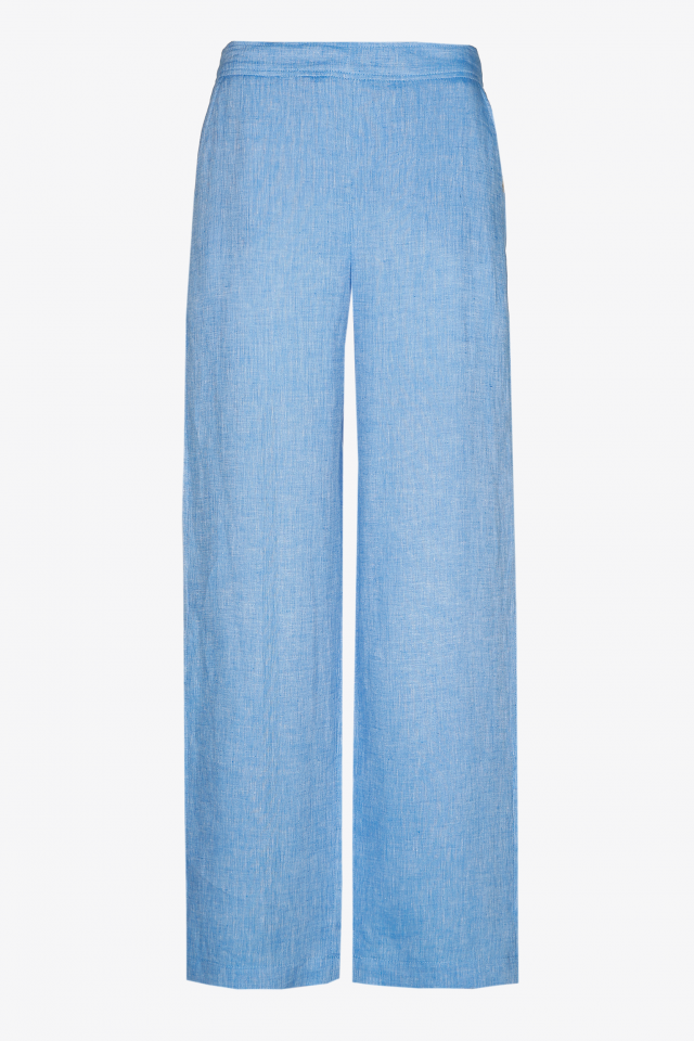 Linen trousers with wide legs