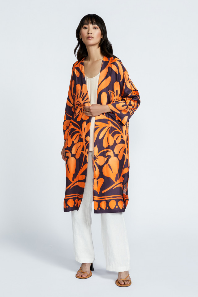 Kimono met bloemenprint