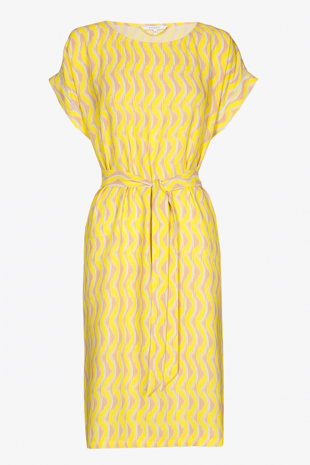 Short dress in crepe fabric