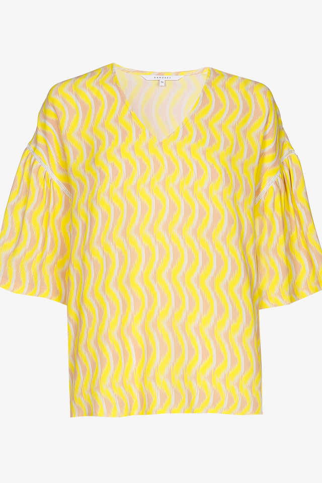 Blouse in  crêpe stof