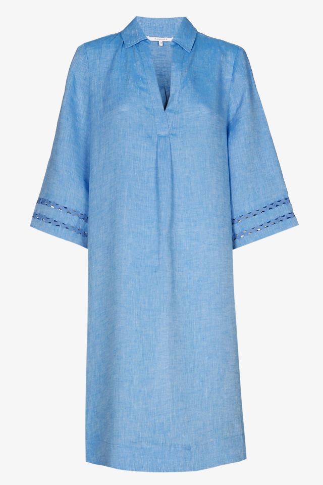 Linen dress with V-neck