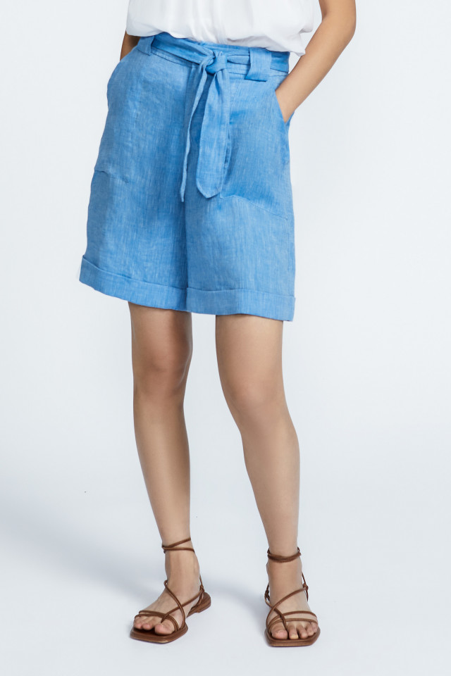 Linen bermuda shorts