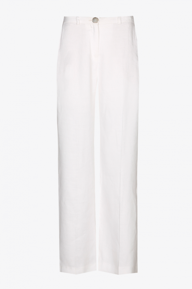 Pleated trousers with straight legs