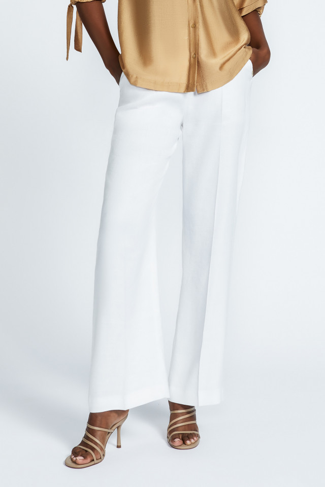 Broek met beenplooi met rechte pijpen