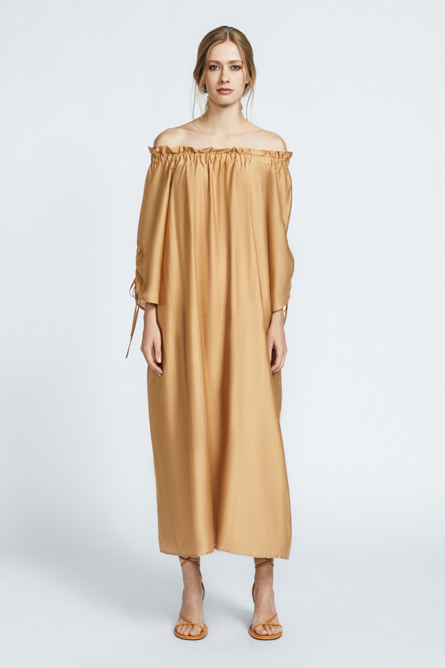 Oversized jurk met satijnglans