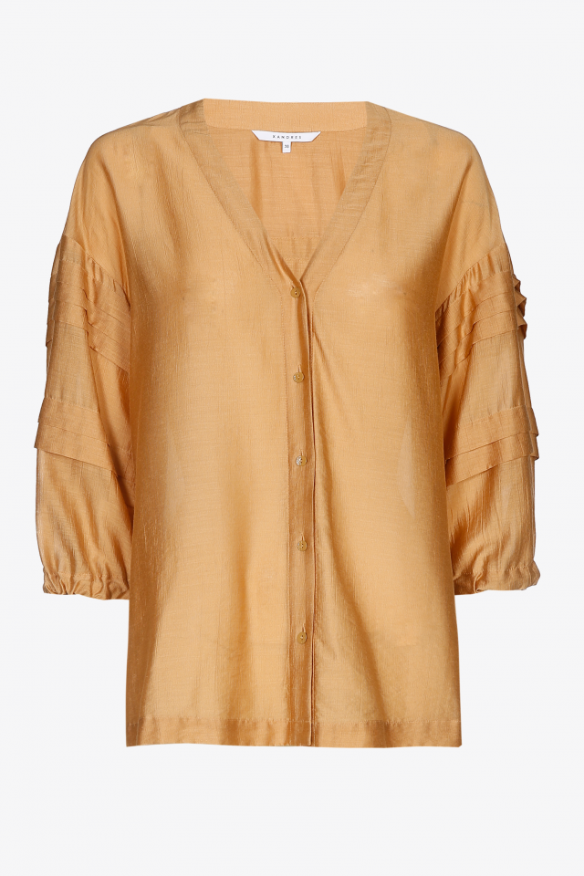 Blouse with satin sheen