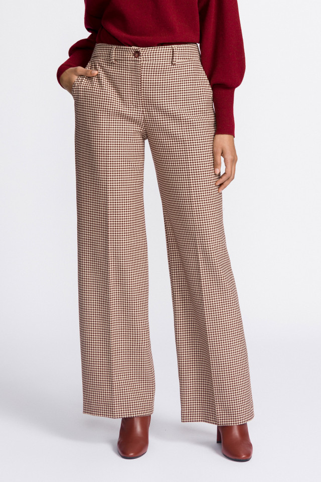 Geklede broek met pied-de-poule