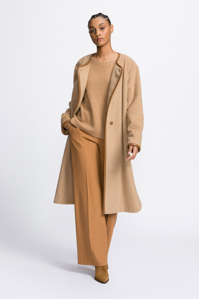 Long wool blend coat