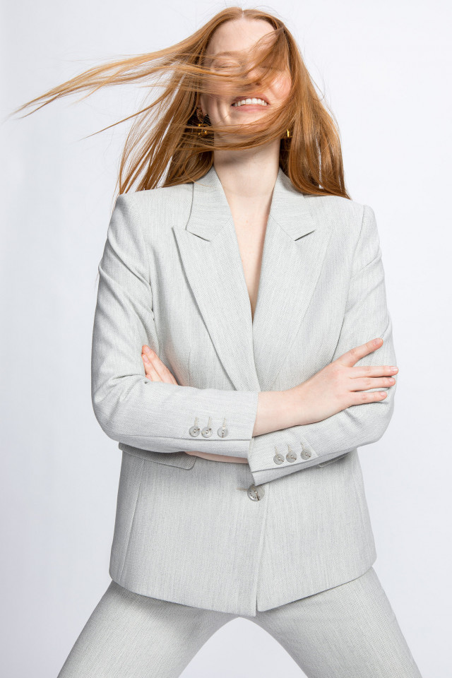 Tailored blazer with lapel collar