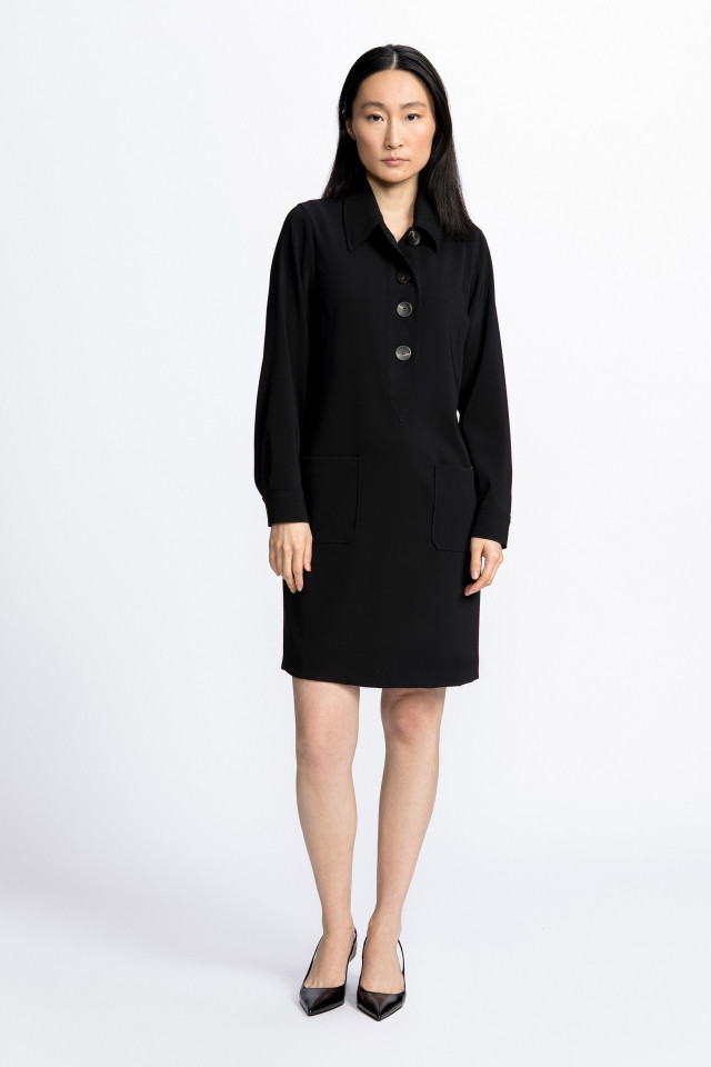 Robe-chemise en sergé avec poches