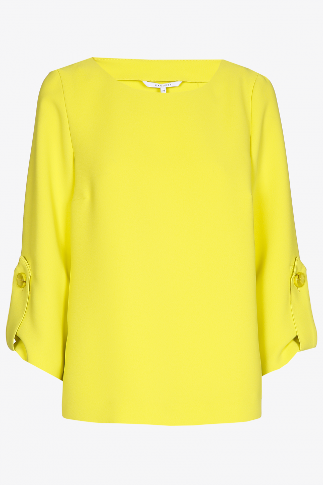 Twill blouse with round neck