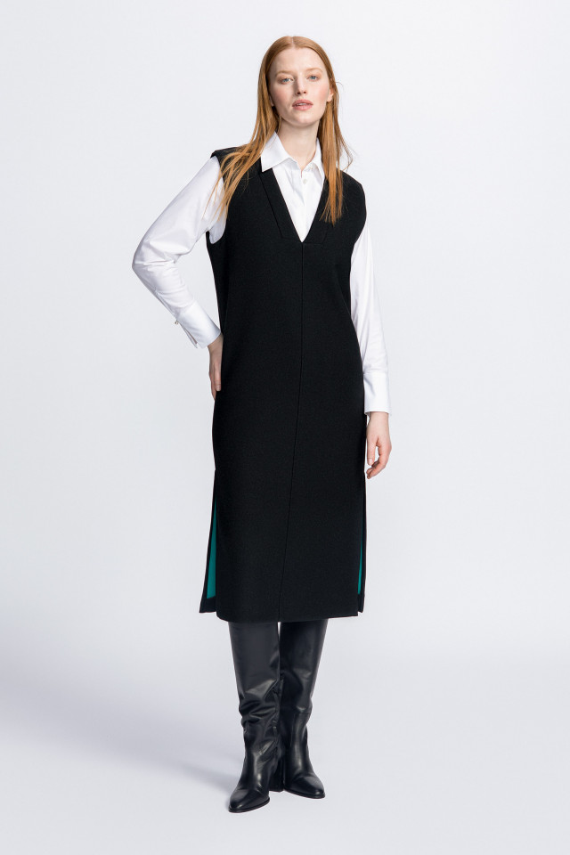 Sleeveless double face dress