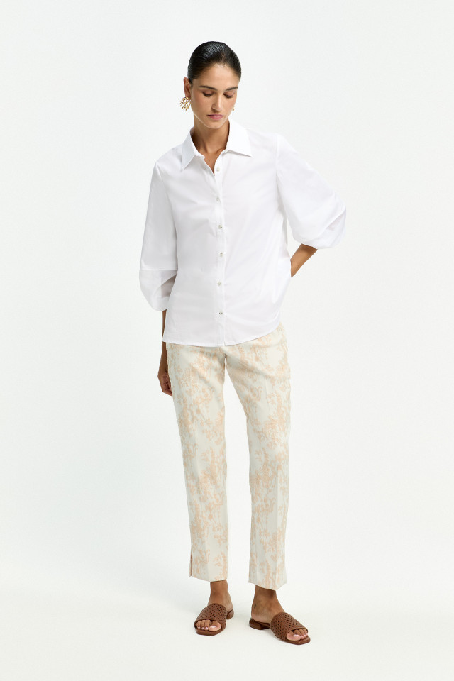 Pantalon à jacquard floral