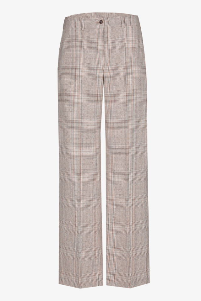 Checked trousers with straight legs