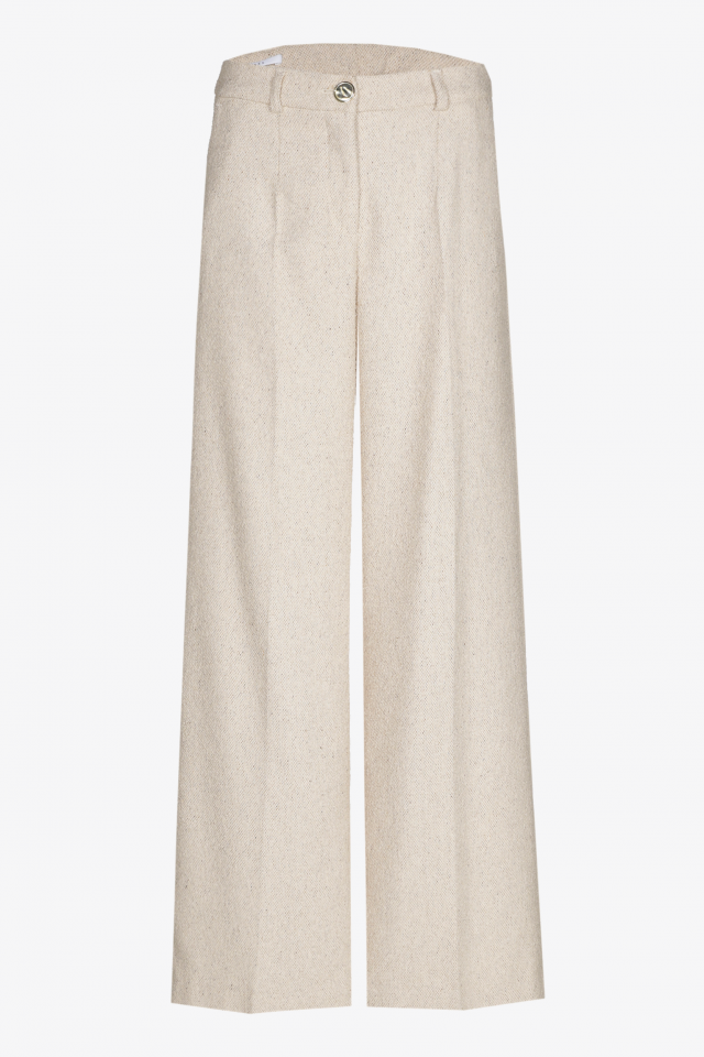 Geklede broek uit bouclette stof