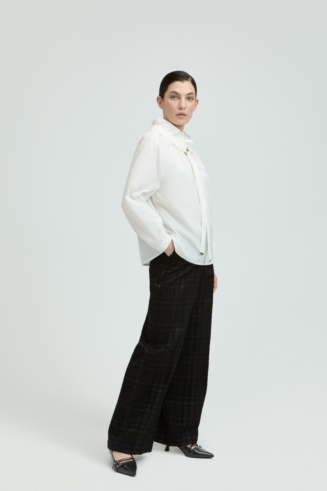 Smart trousers with wide legs